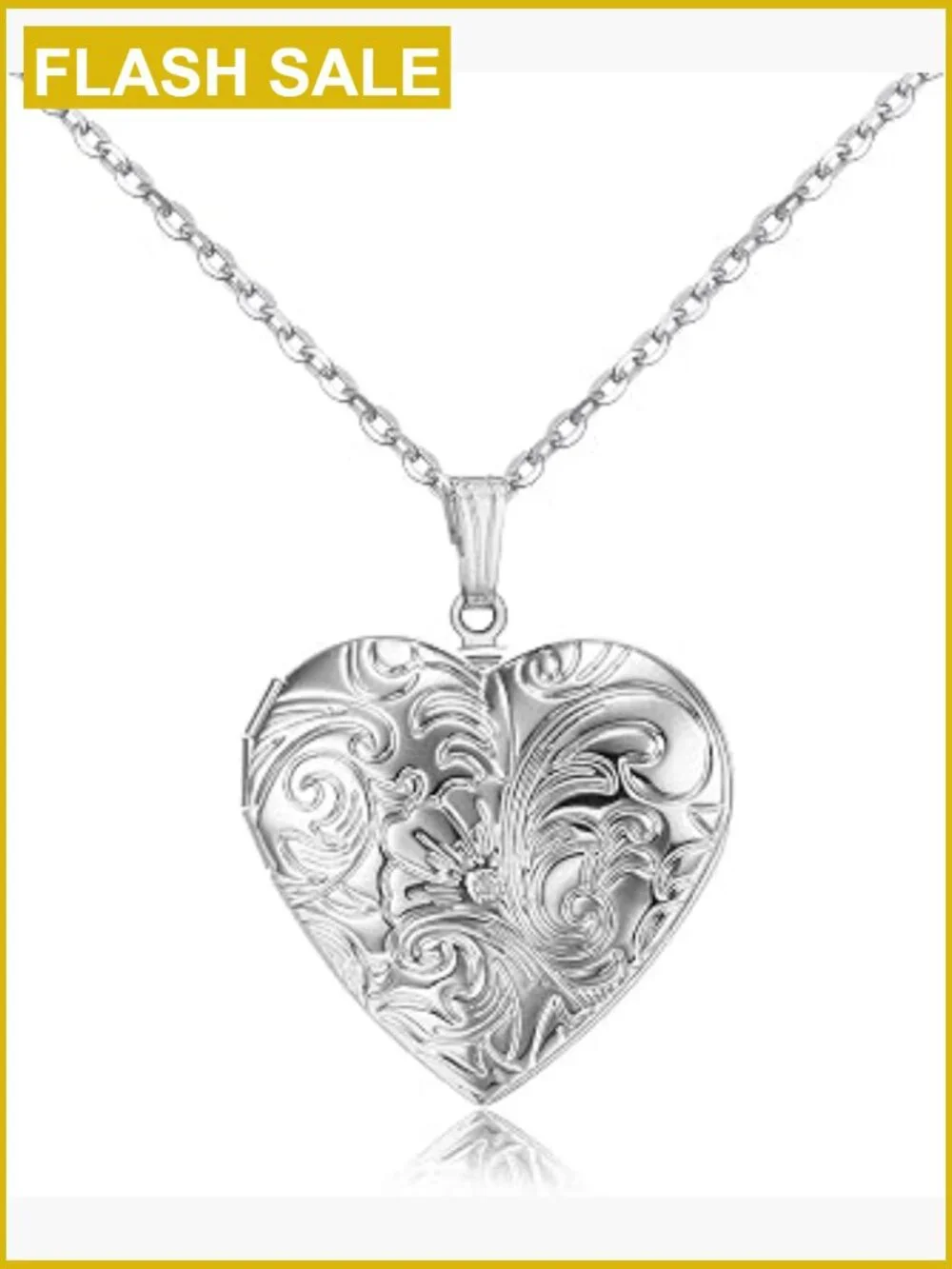 Locket Necklace Heart Pendant for Mom Wife, Picture Storage, Stainless Steel